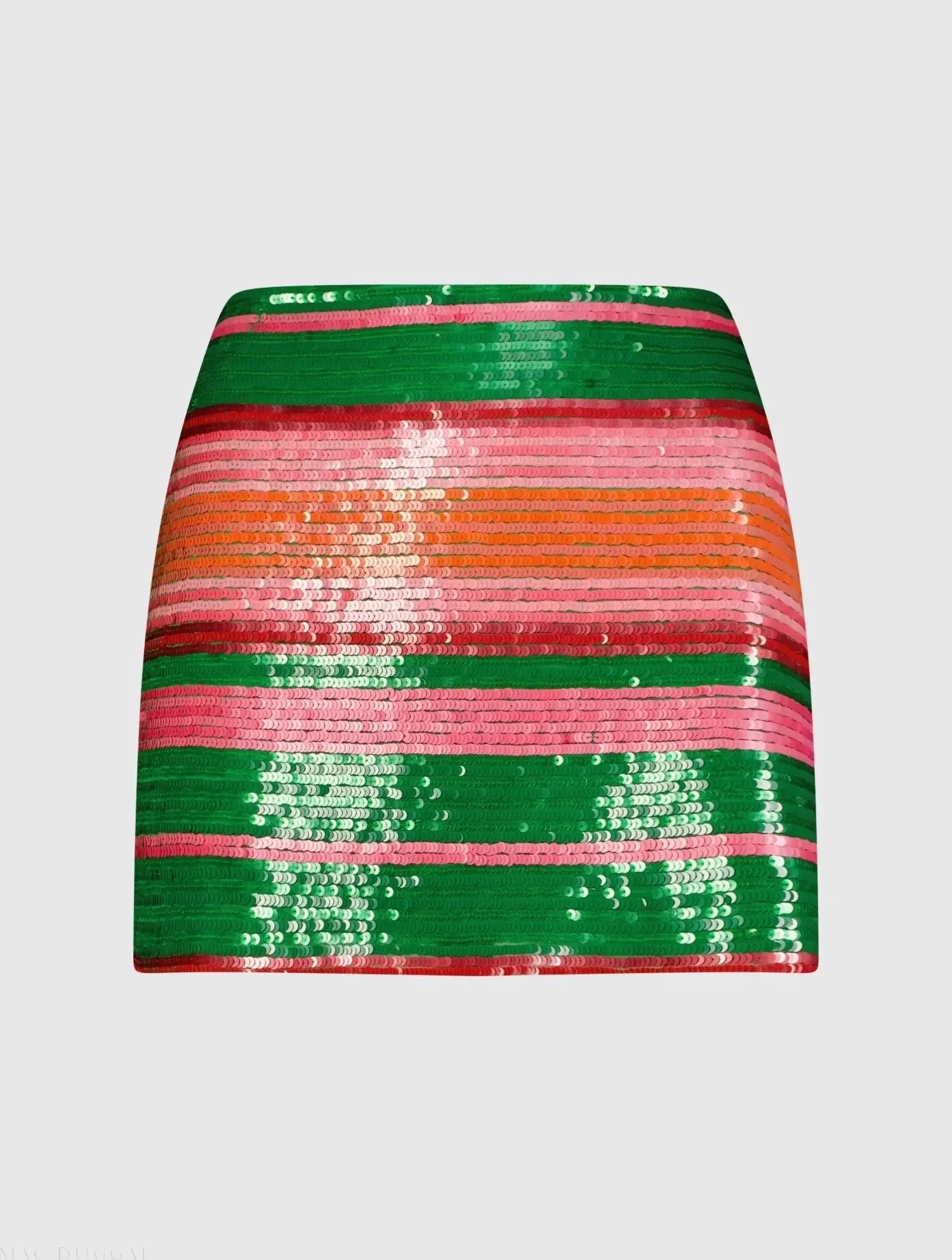 Multicolor Sequin Striped Mini Skirt - Final Sale