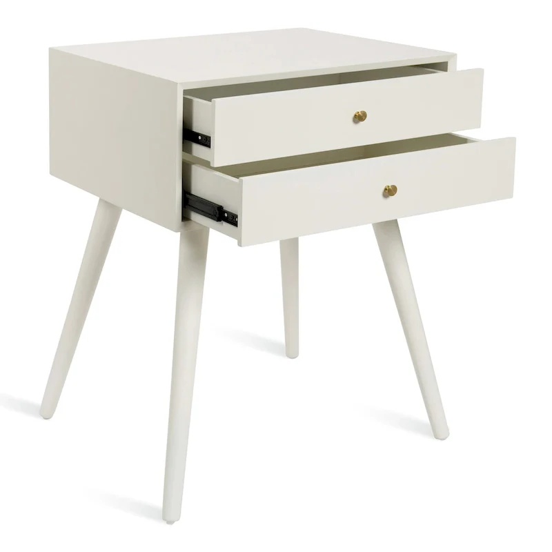 Finco Nightstand Side Table with 2 Drawers