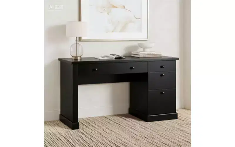 54 Wide Modern Executive Desk with Charging Station - Fluted Office Desk with File Drawers, Computer Desk for Home Office