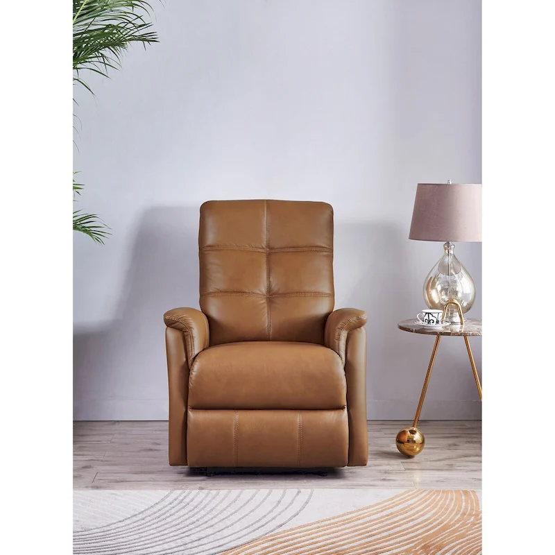 Hydeline Logan Power Headrest Top Grain Leather Recliner Chair