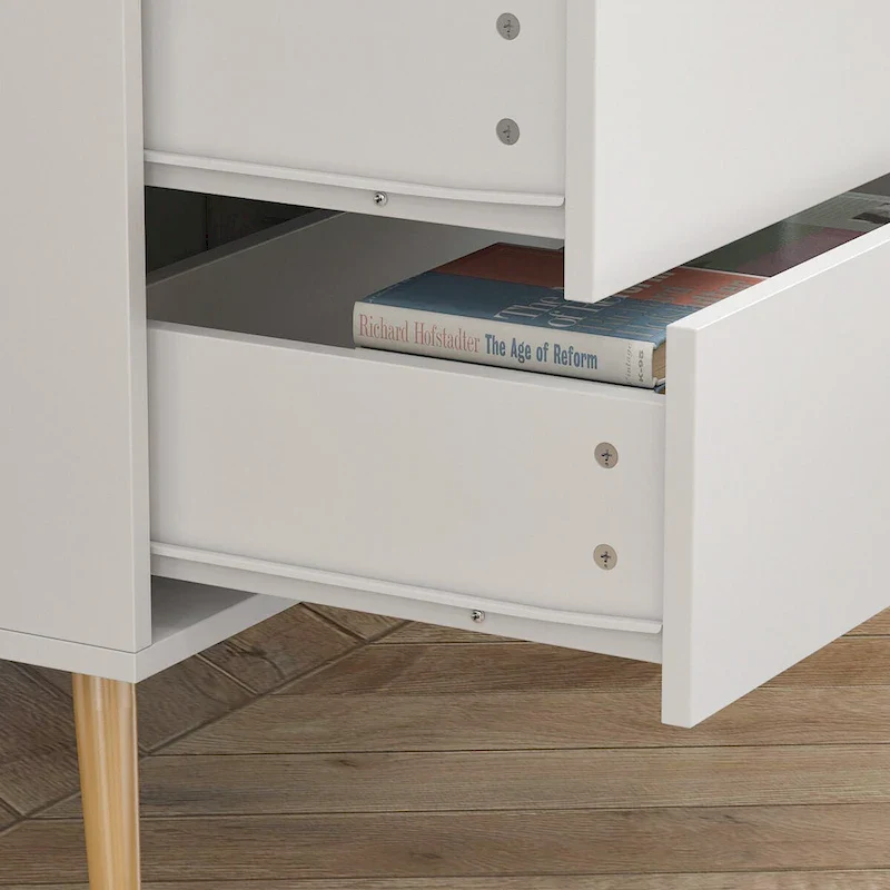 5-Drawer Dresser Chest with Industrial Black Iron Frame