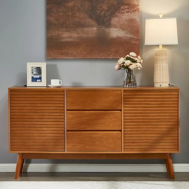 Wood Grain TV Stand for TVs up to 65 inches