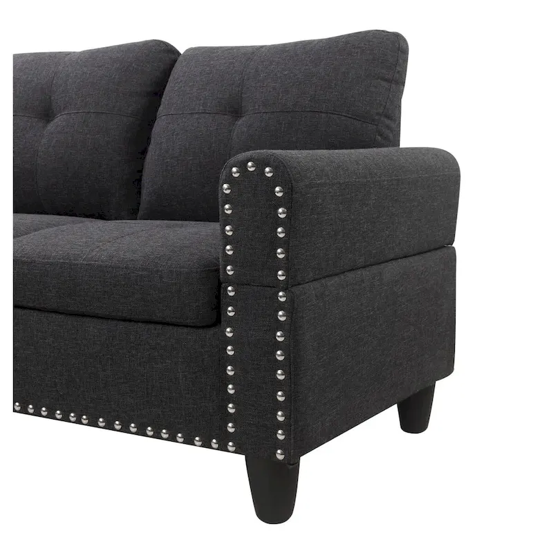 Alger 98-inch Wide Left Hand Facing Sofa with Chaise and Ottoman - 98W x 71D x 33H