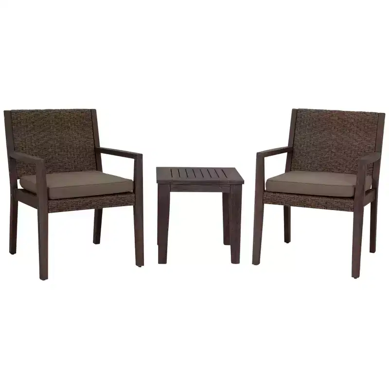 Courtyard Casual Bridgeport II 3 pc Bistro Set Includes: Two Dining Chairs and One End Table