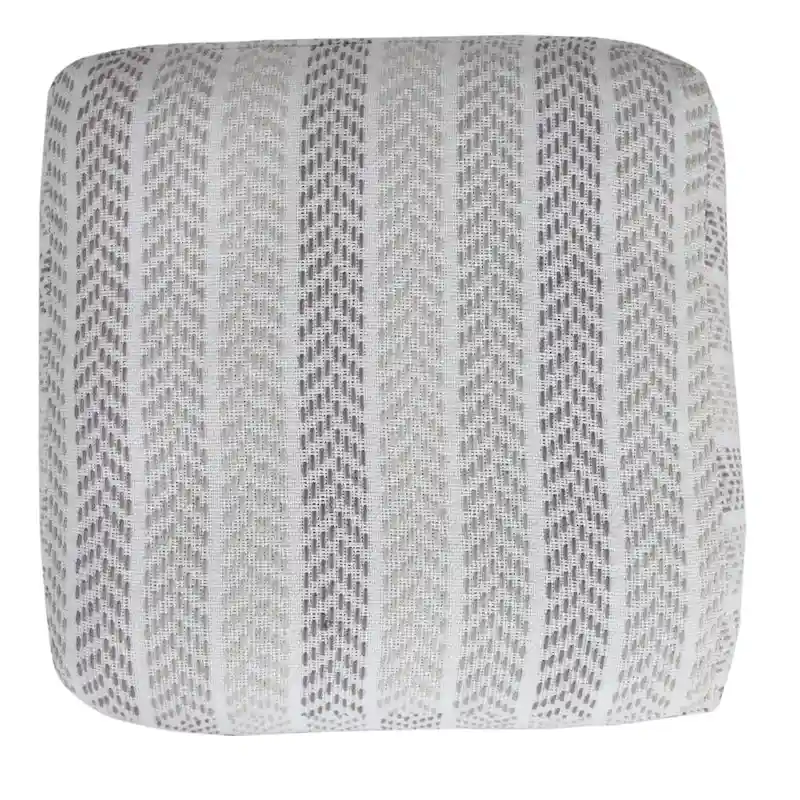 HomeRoots 18  Gray 100% Cotton Ottoman