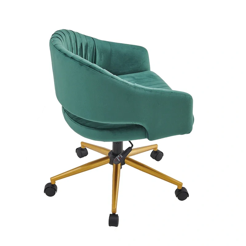 Modern Gold Office Chair Velvet Task Chair Swivel Height Adjustable Computer Chair