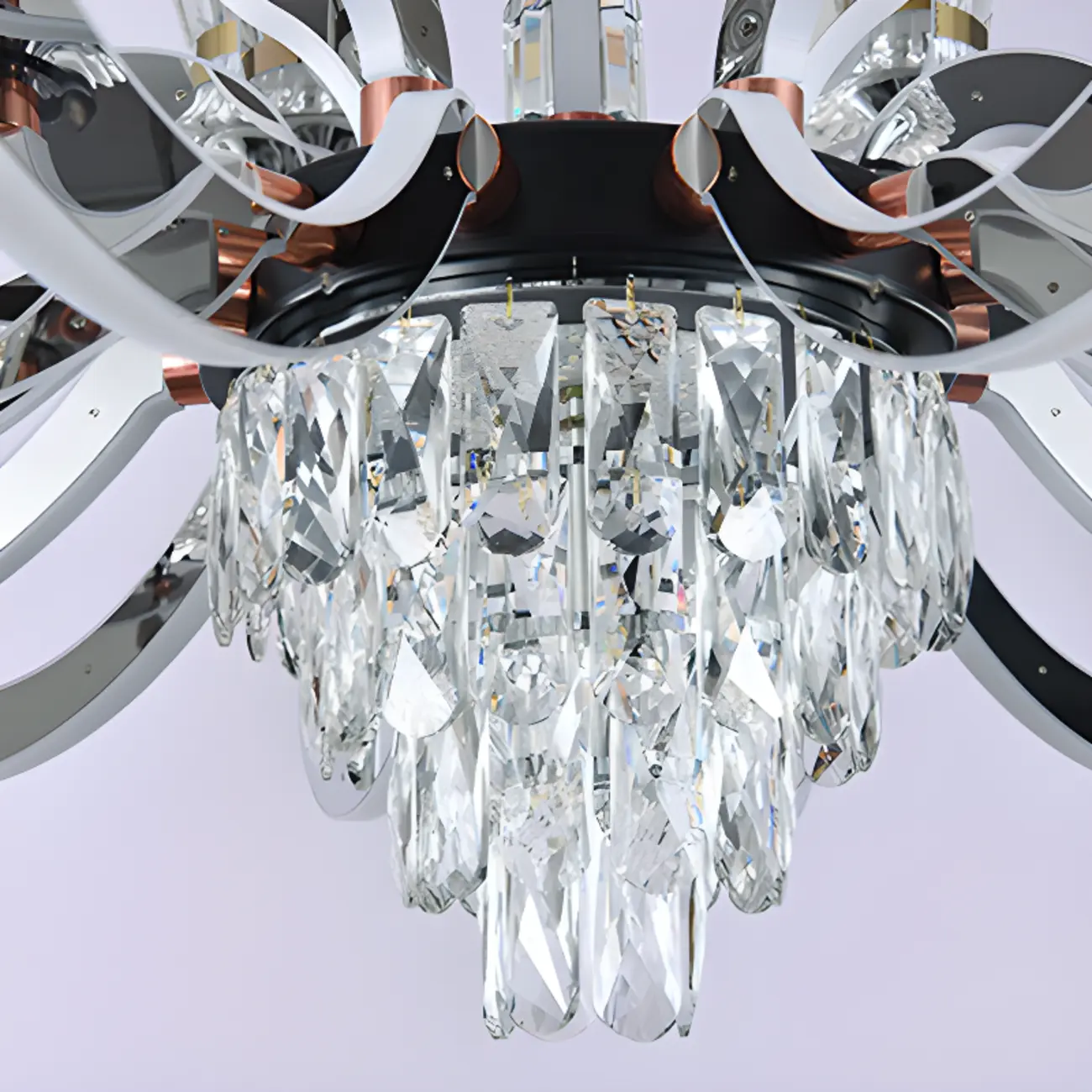 Luxury Chrome Tier Crystal Chandelier Modern Dimmable LED
