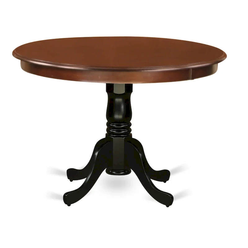 East West Furniture Hartland Kitchen Table - a Round Dining Table Top with Pedestal Base(Finish Options)