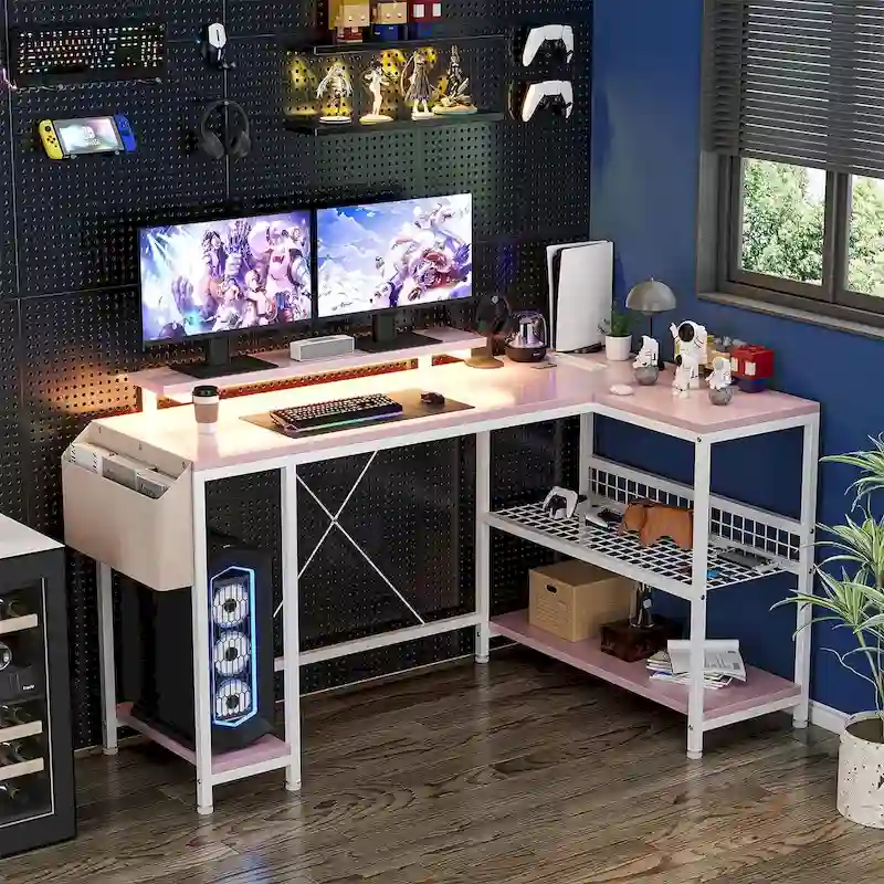 Small Gaming Desk with Power Outlets