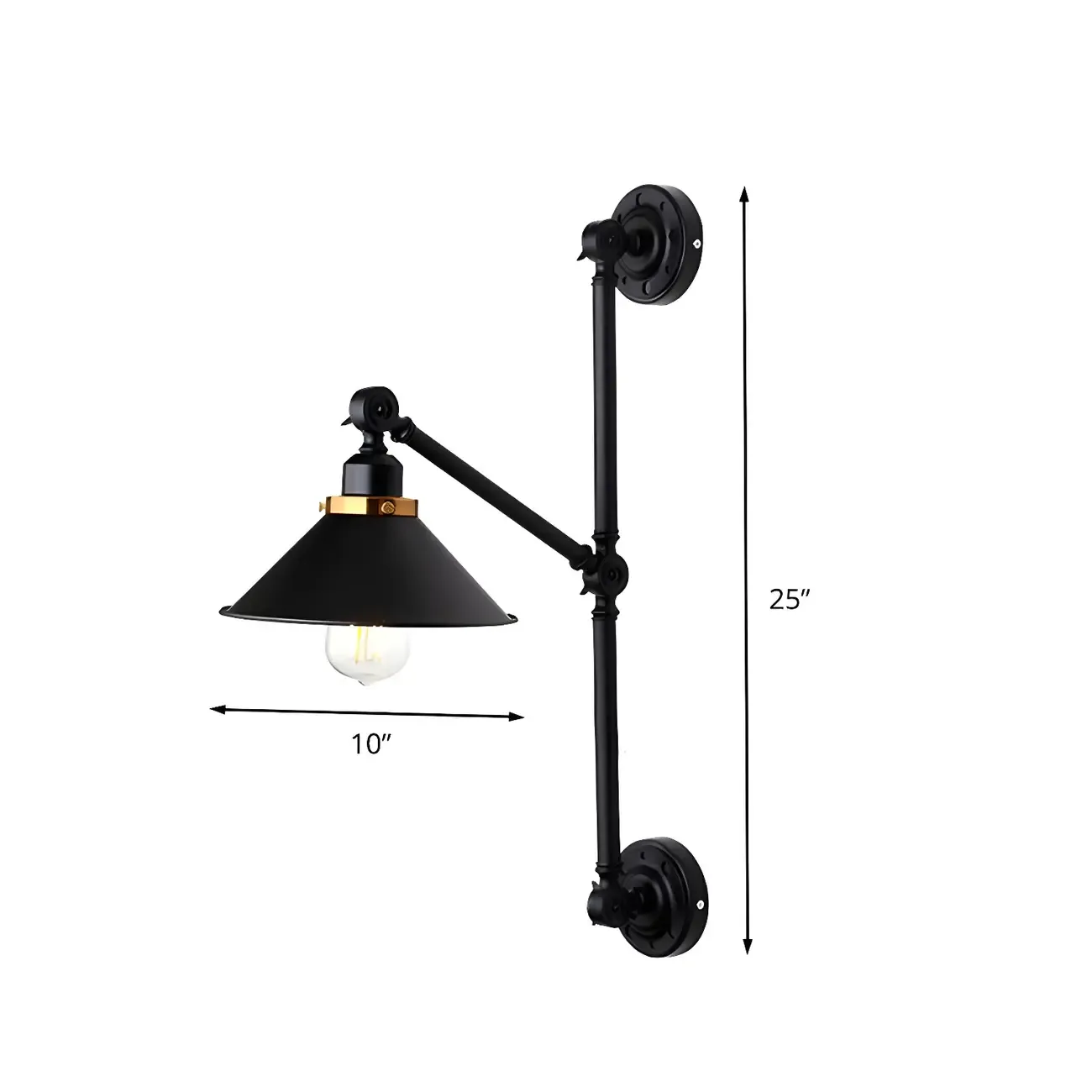 Black Metal Trestle Base Swing Arm Wall Light