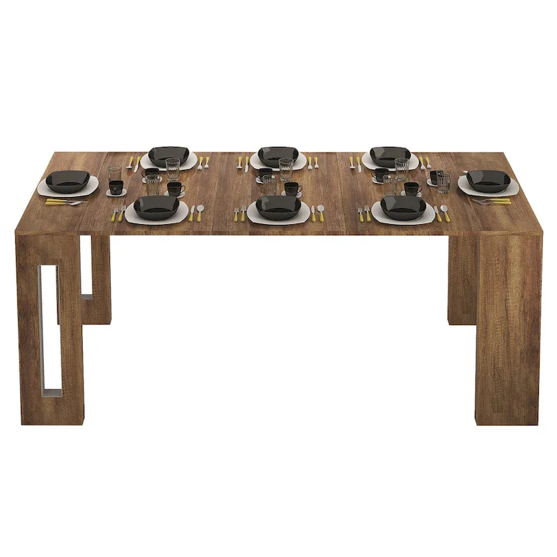 ERIKA Modern Extendable Console Table Dining Table - 31.5  W x 17.5  D x 30  H ( Ext: 17.5  - 73  W )