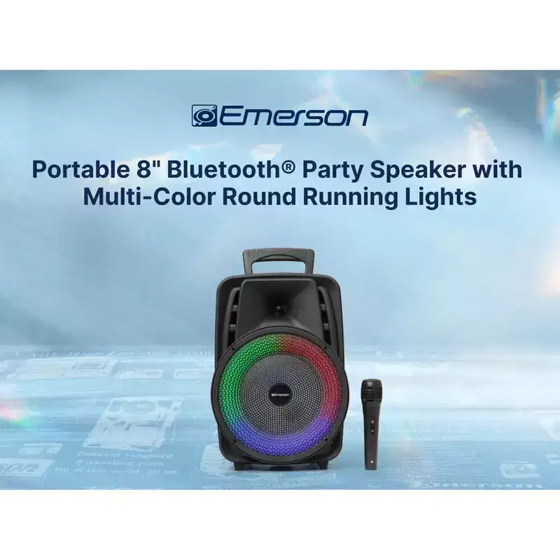 Emerson EDS-8000 Portable 8 inch Bluetooth Party Speaker