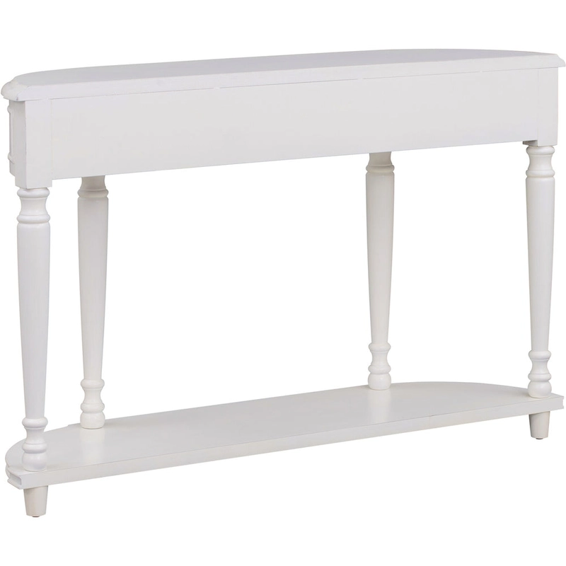 Retro Circular Curved Design Console Table with Open Style Shelf