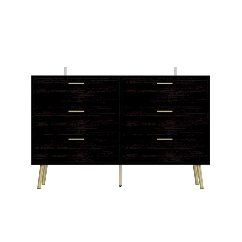 FUFU&GAGA Modern Double 6-Drawer Dresser Chest Of Drawers Cabinet