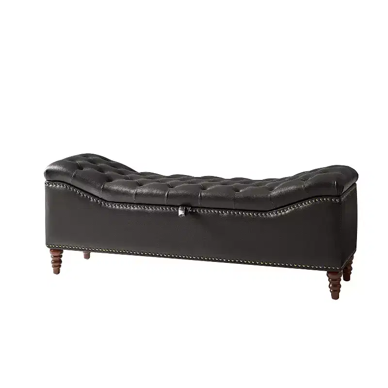 Wendy Traditional Bench with Button-tufted|HULALA HOME-BROWN