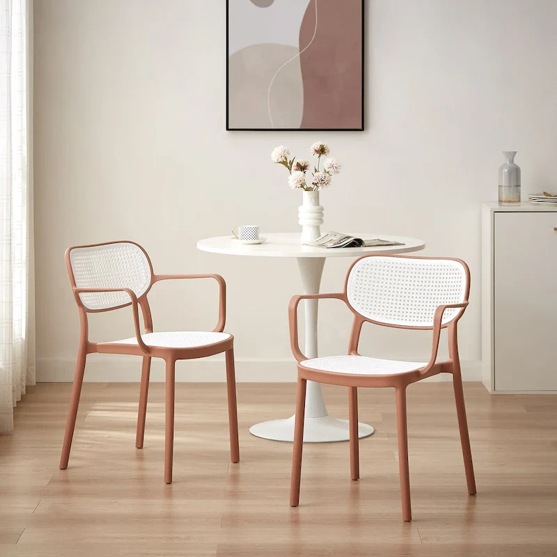 Set of 2 Modern Stackable Indoor or Outdoor Dining Chair