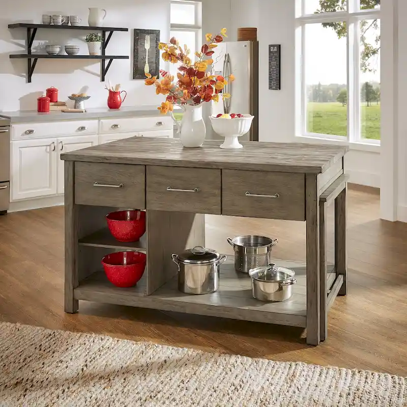 Tali Reclaimed Look Extendable Kitchen Island by iNSPIRE Q Classic