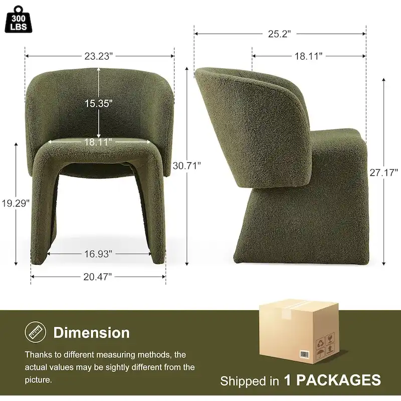 Howtai Barrel Dining Sofa Chairs Upholstered-Fully Wrapped