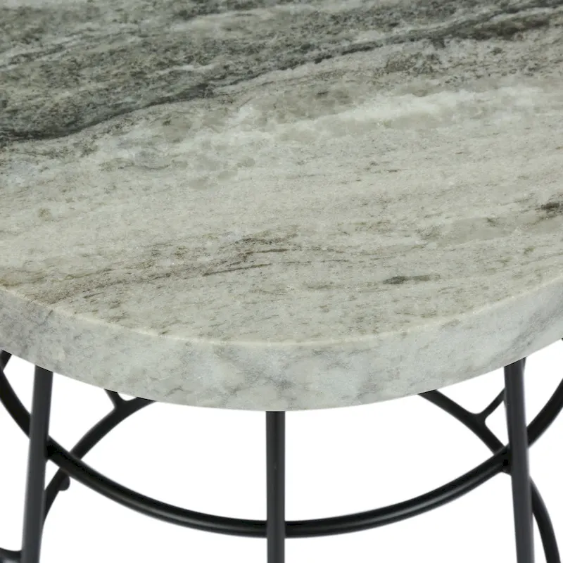 Woodbine Modern Handcrafted Marble Side Table by Christopher Knight Home - 18.00 L x 18.00 W x 22.00 H