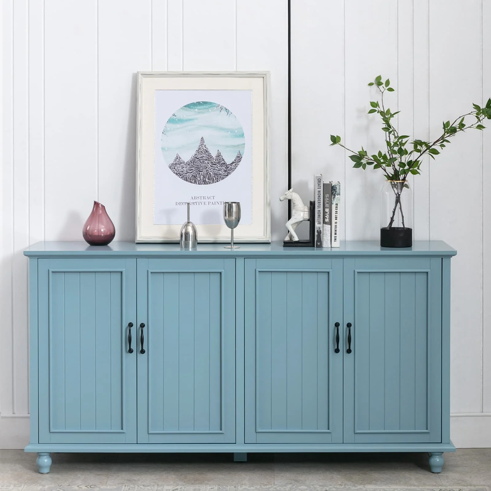 Kitchen Sideboard Coffee Bar Cabinet Accent Storage Cabinet