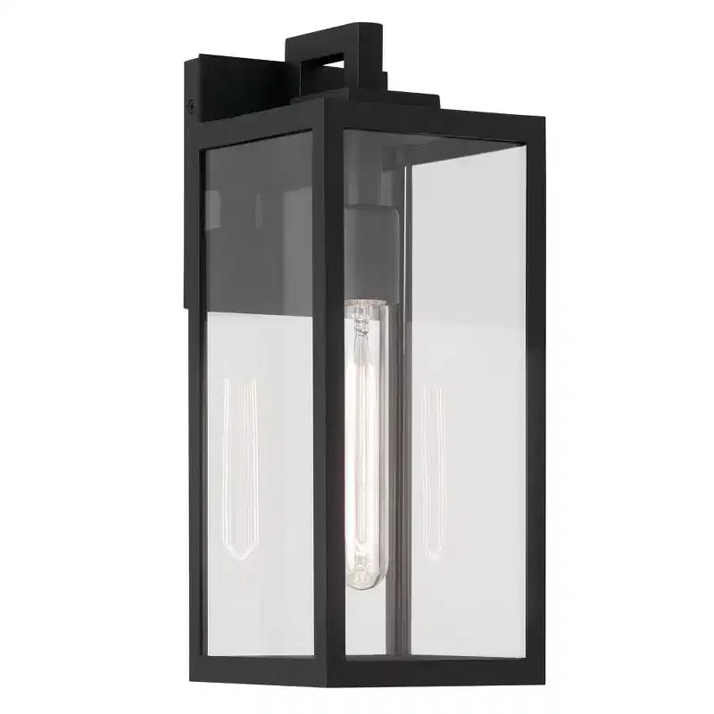 Branner 14 inch 1 Light Outdoor Wall Light with Clear Glass in Textured Black