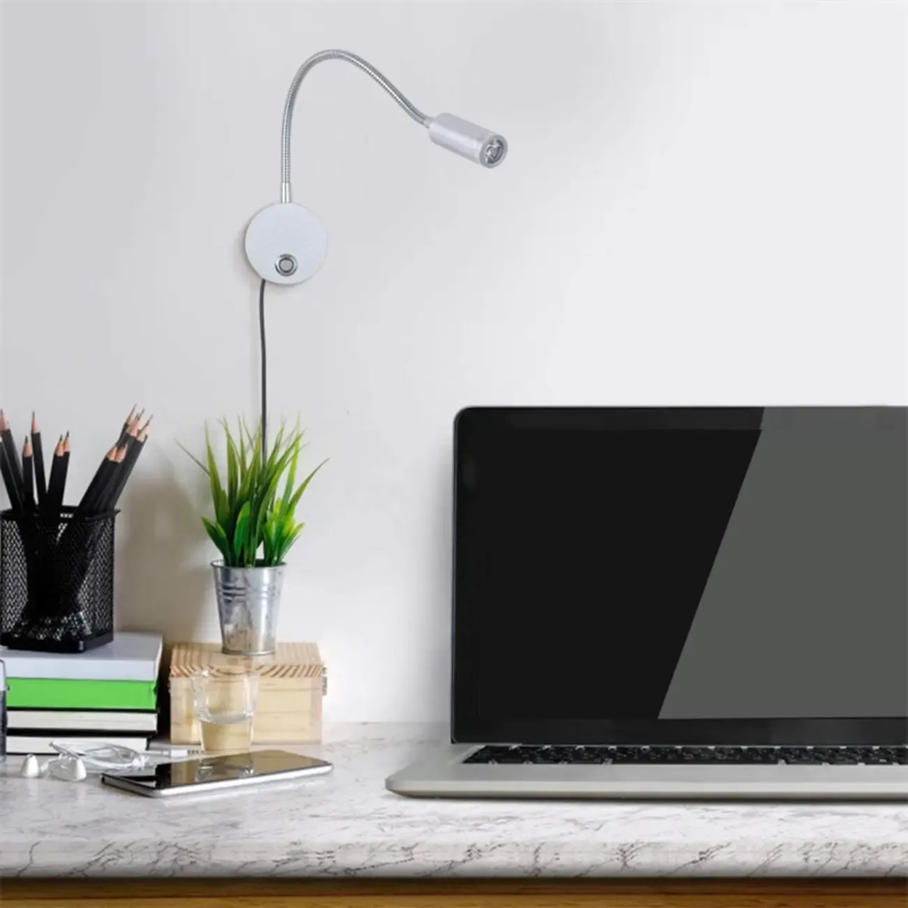 Third Gear Dimming Metal Hose Swing Arm Wall Light