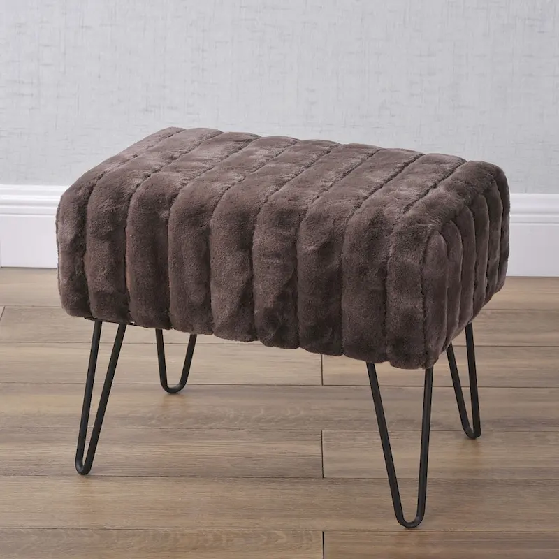 Serenta SuperMink Fauxfur Ottoman Bench