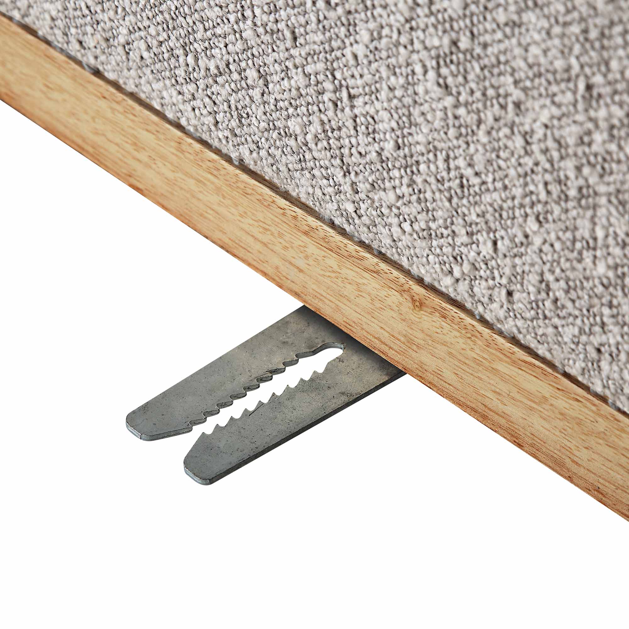 Taupe Boucle Sectional Sofa, 1-Seater Armless Sofa