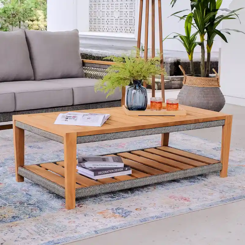 Cambridge Casual Nassau Teak Outdoor Patio Coffee Table