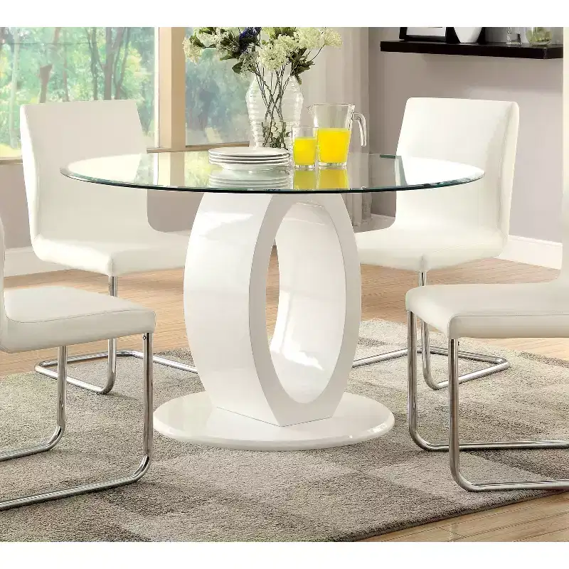 HOMES: Inside + Out Spearelton Oval Pedestal Dining Table White