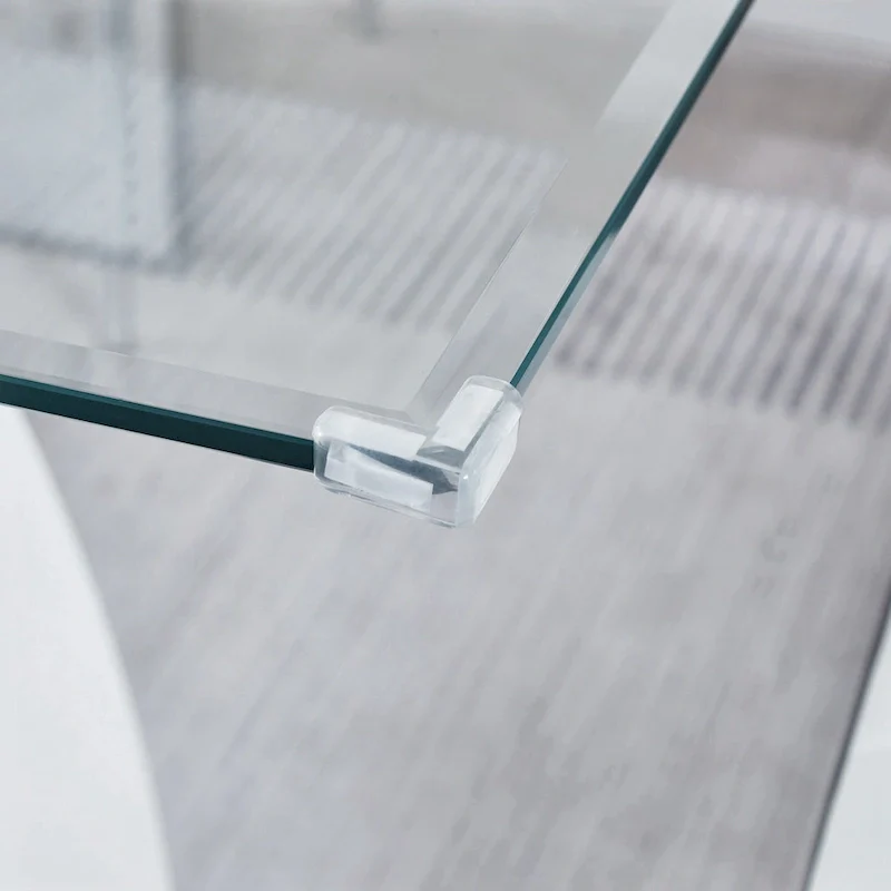 Rectangular Glass Top Dining Table