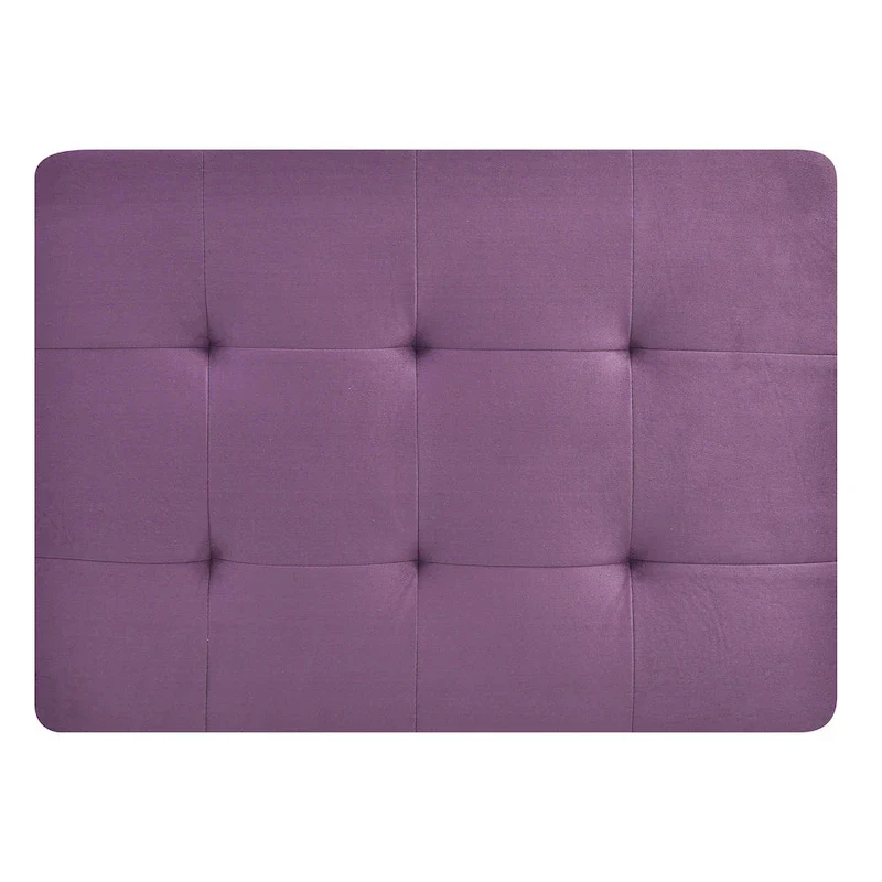 Rectangular Button-Tufted Microsuede Ottoman