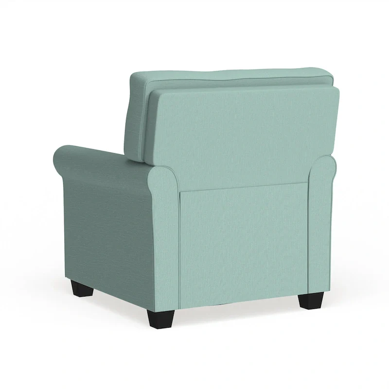 Charmayne Transitional Linen Padded Chair with Rolled Arms by Furniture of America