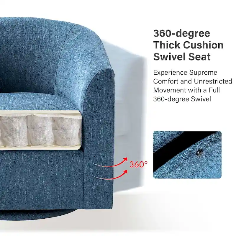 Cuenca Modern Upholstered Barrel Chair with Swivel Base