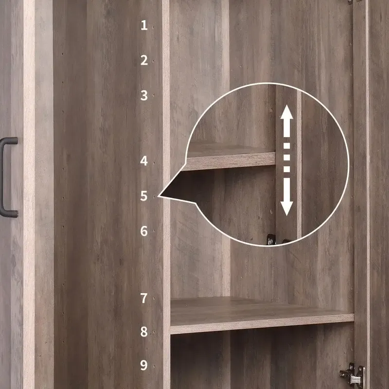 Grey Wooden Wardrobe