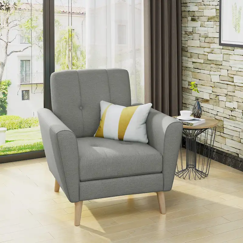 Treston Mid-Century Modern Fabric Tufted Club Chair by Christopher Knight Home