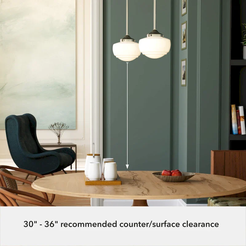 Hunter Saddle Creek 1-Light Mini Pendant / Semi-Flush Mount Ceiling Light - Kitchen Island, Dining Room, Hallway