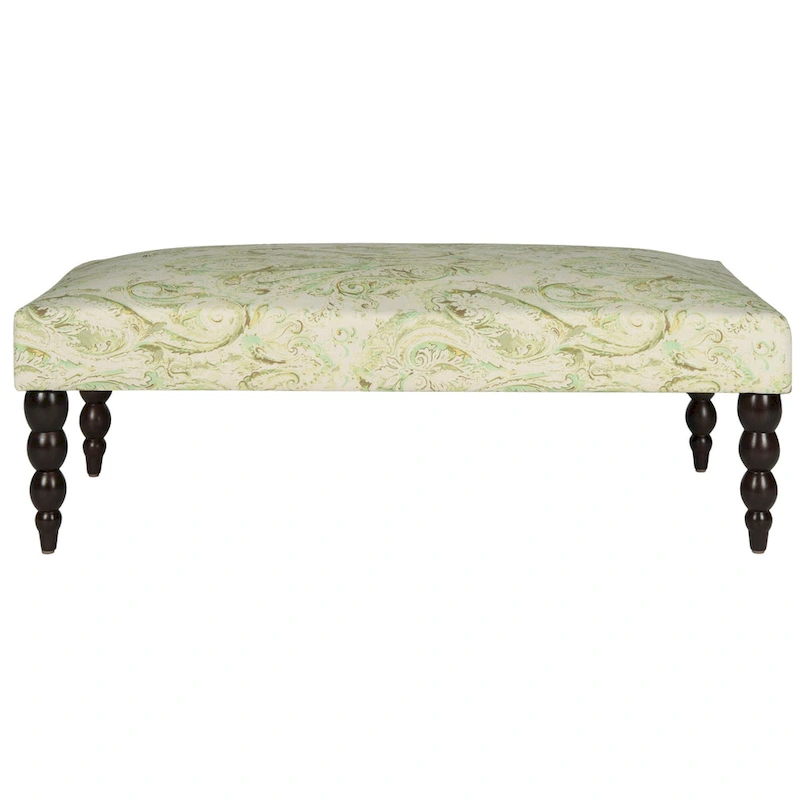 SAFAVIEH Alina Green Paisley Printed Bench - 0 - 47 W x 26 D x 16 H - 47Wx26Dx16H