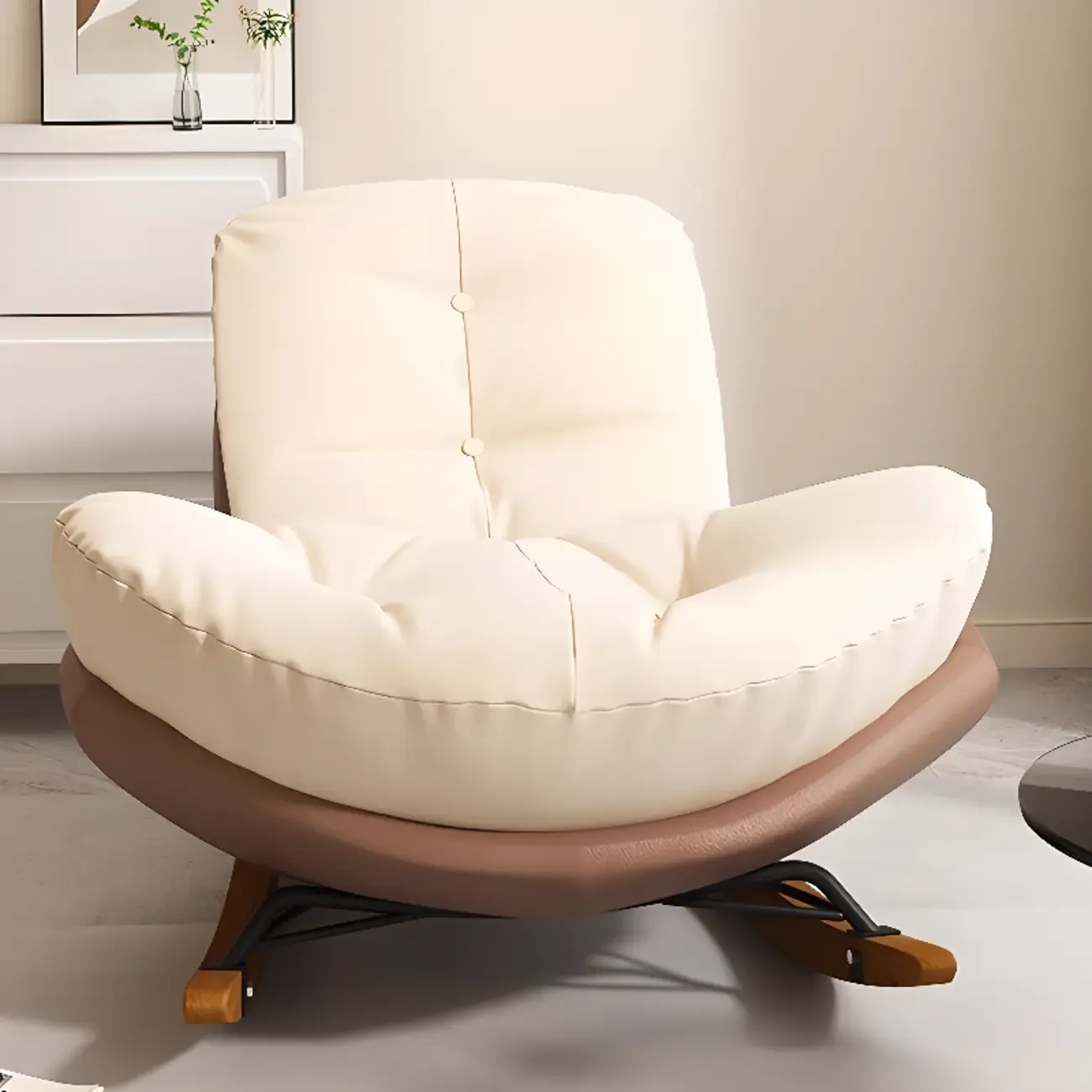 Scandinavian Upholstered Rocking Chair with Optional Ottoman