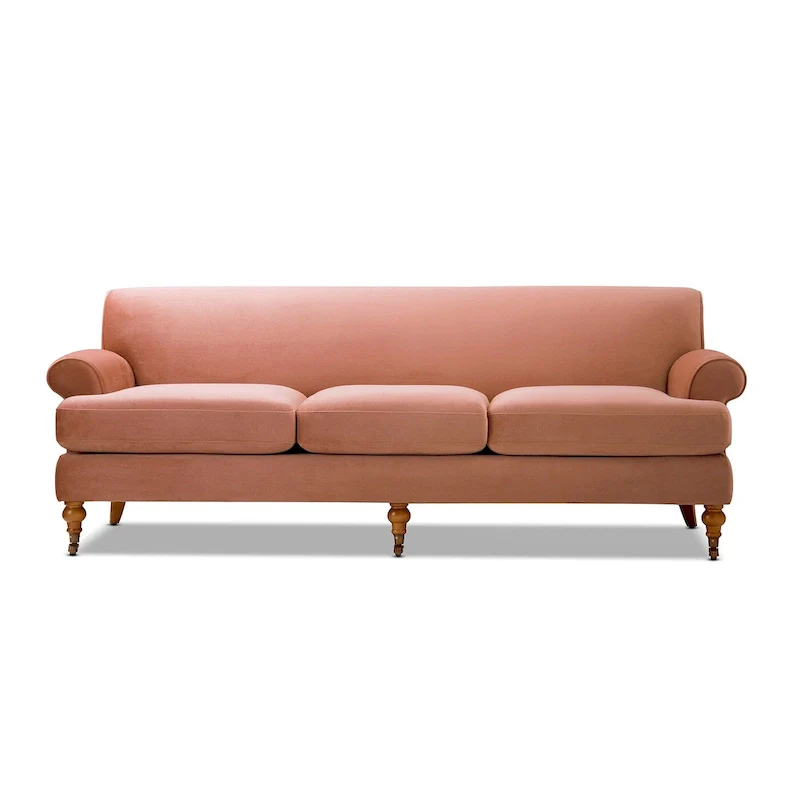 Alana Lawson 88 Inch Living Room Sofa  Three Cushion Couch with Rolled Arms and Tight Back  Minimal Assembly Required
