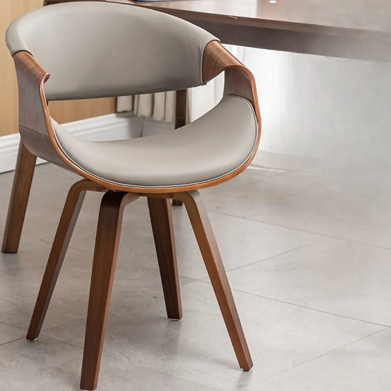 Modern Upholstered Wooden Ergonomic Office Chair