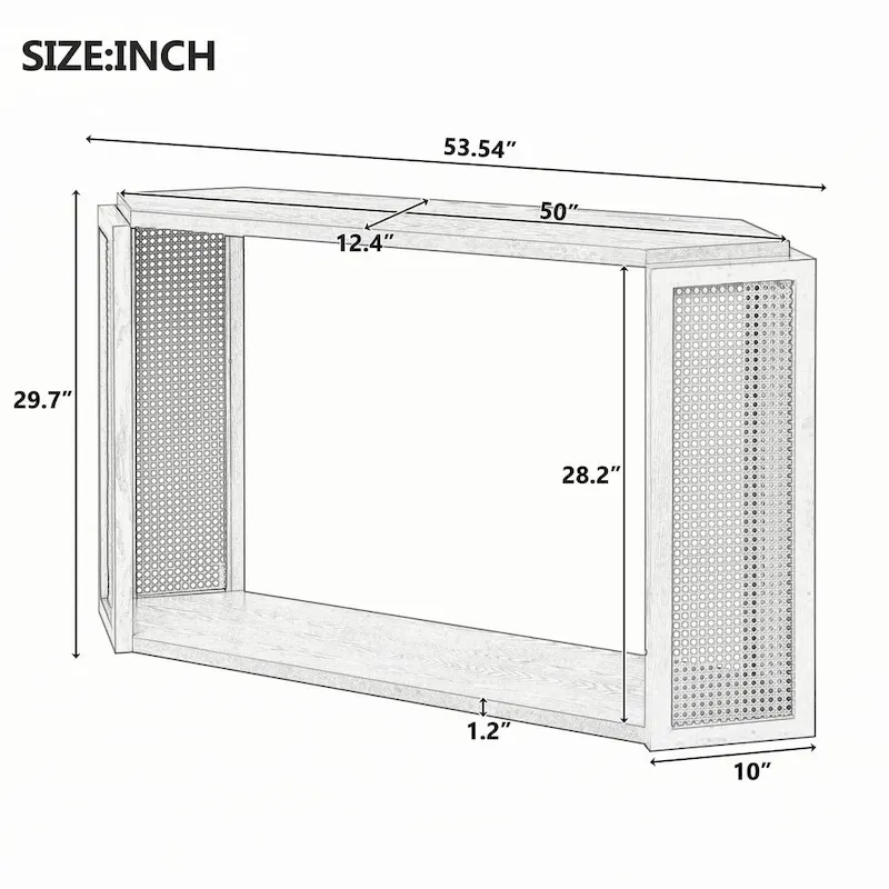 Narrow Console Table with Open Shelf,Antique Blue