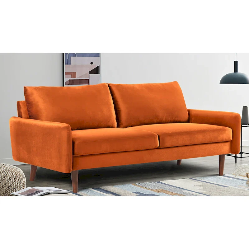 70W Tapered-Leg Velvet Sofa