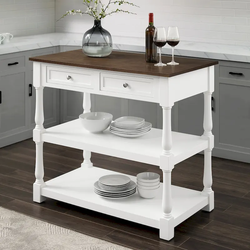 Caitlyn Wood Top Kitchen Island - 23.63d x 42w x 36.25h