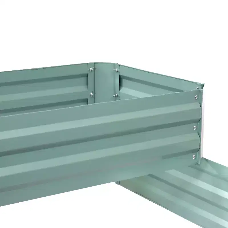Sunnydaze 2-Tier Galvanized Steel Raised Garden Bed - 17.75 H