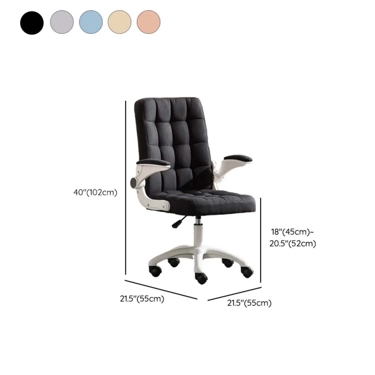 Tufted Brown Faux Leather Adjustable Swivel Office Chair