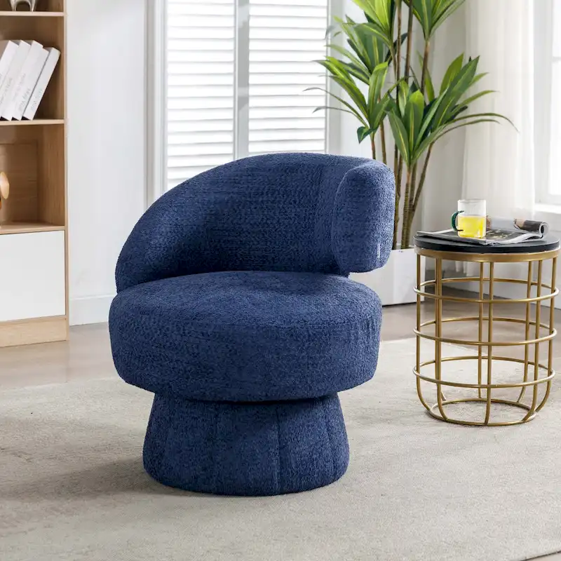 360 Degree Swivel Cuddle Barrel Accent Chairs with Wide Upholstered