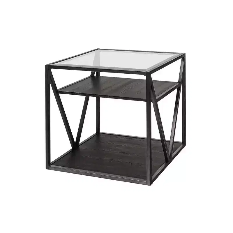 Liberty Furniture,Arista End Table in Cobblestone Brown w/ Gray Dusty Wax Hang-up
