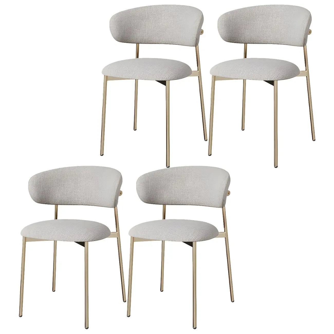 Scandinavian Velvet Upholstered Dining Room Chairs Set of 4