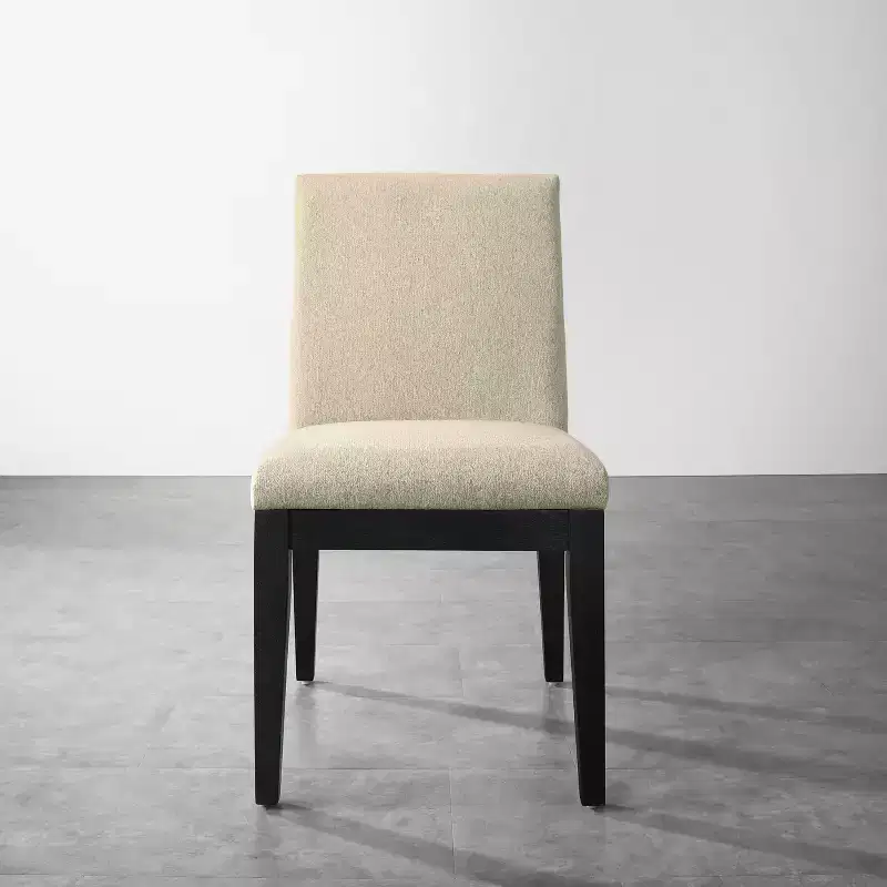 Roundhill Furniture Rocco Contemporary Solid Wood Dining Chairs, Beige, Set of 2